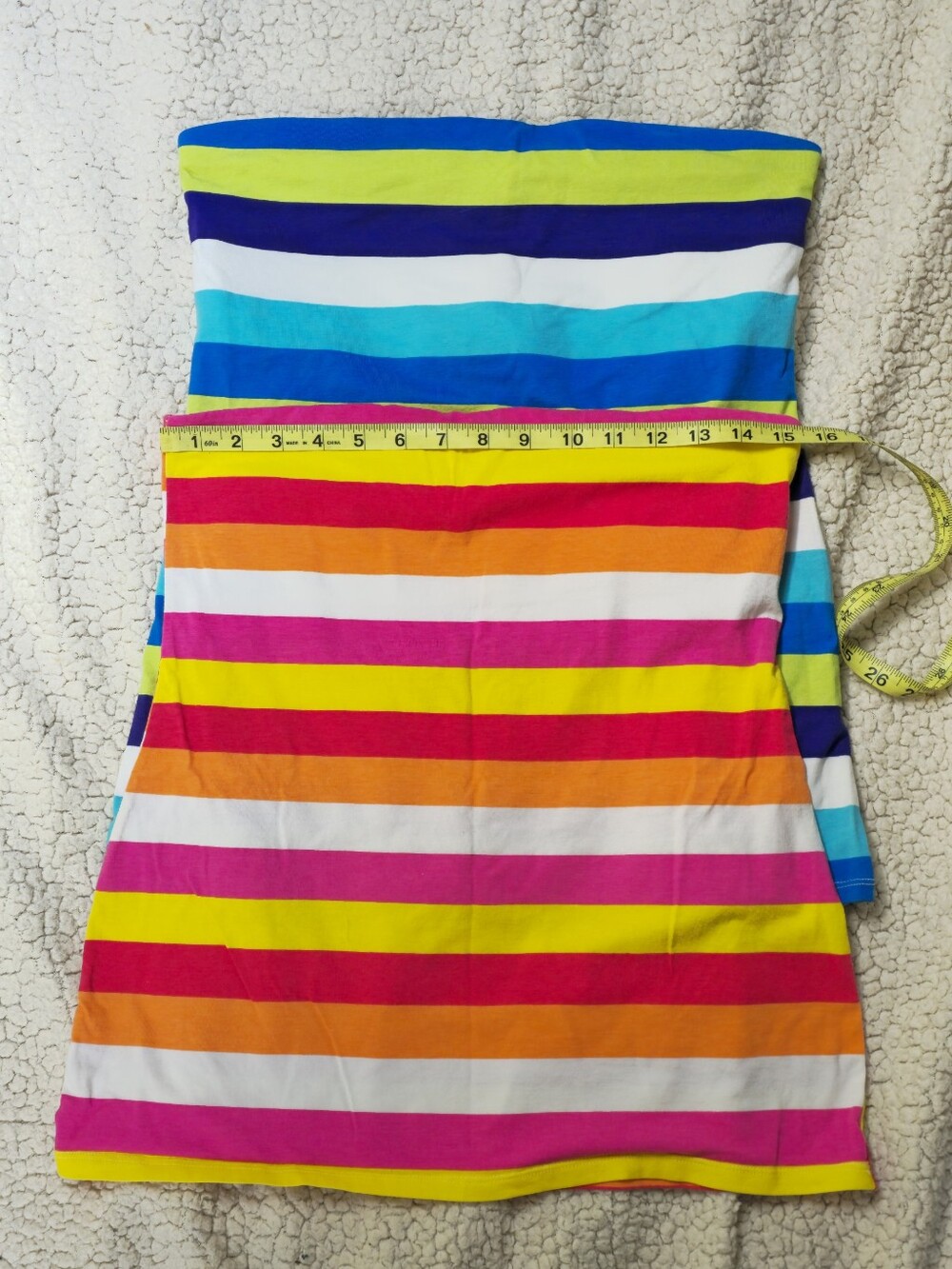 2 Multicolor Striped Tube Tops